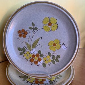 Hearthside Garden Festival Hand painted Stoneware Floral Patterned Dinner Plates